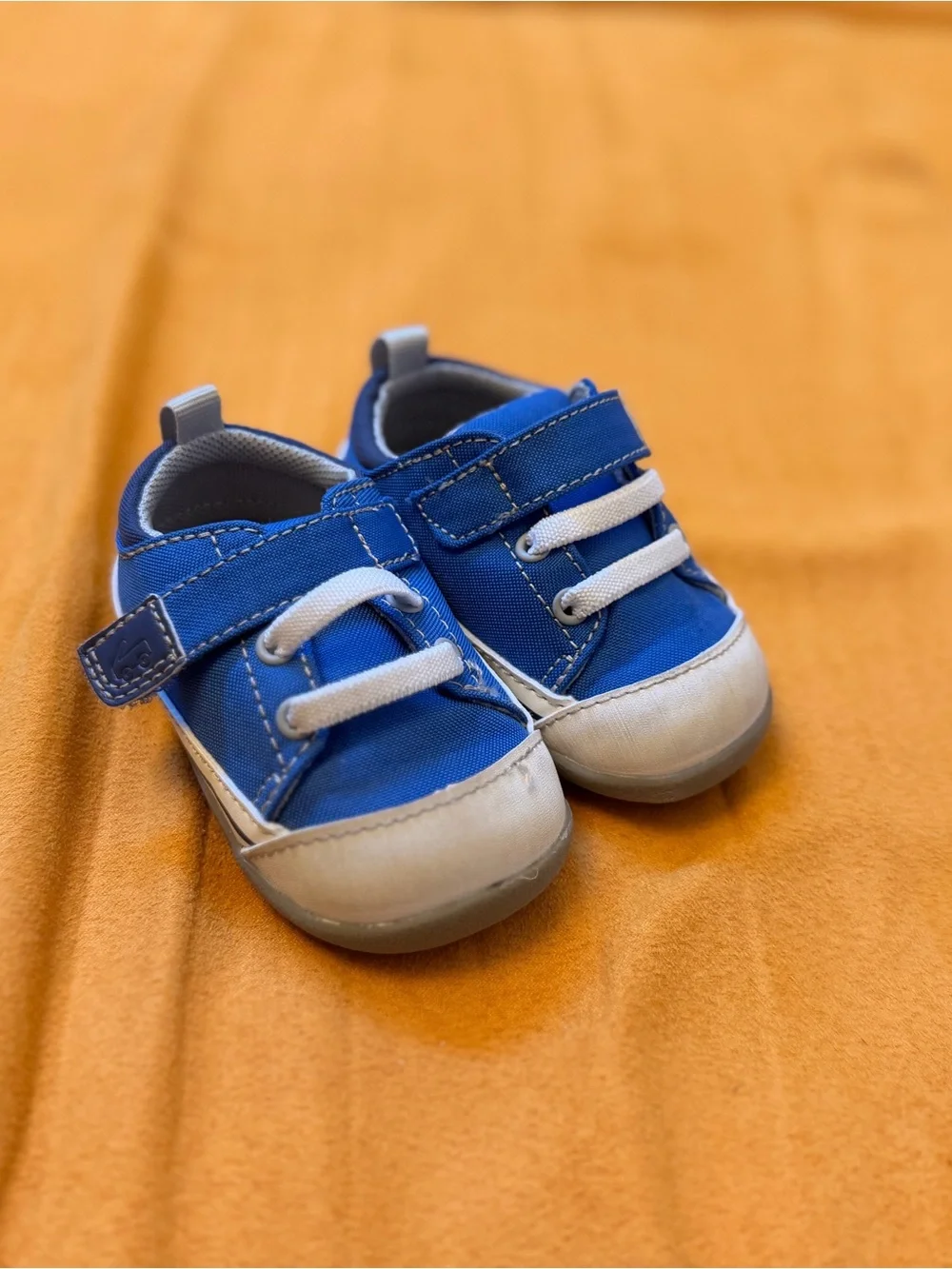 See Kai Run Bright Blue Canvas Hook-and-Loop Baby Sneakers